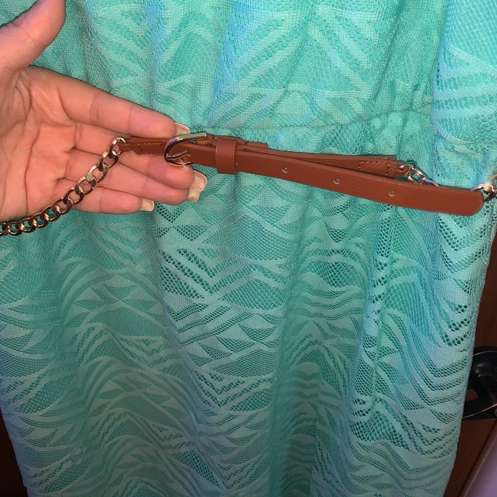 My Michelle Girls Teal Hi-Low Dress - Picture 2 of 5